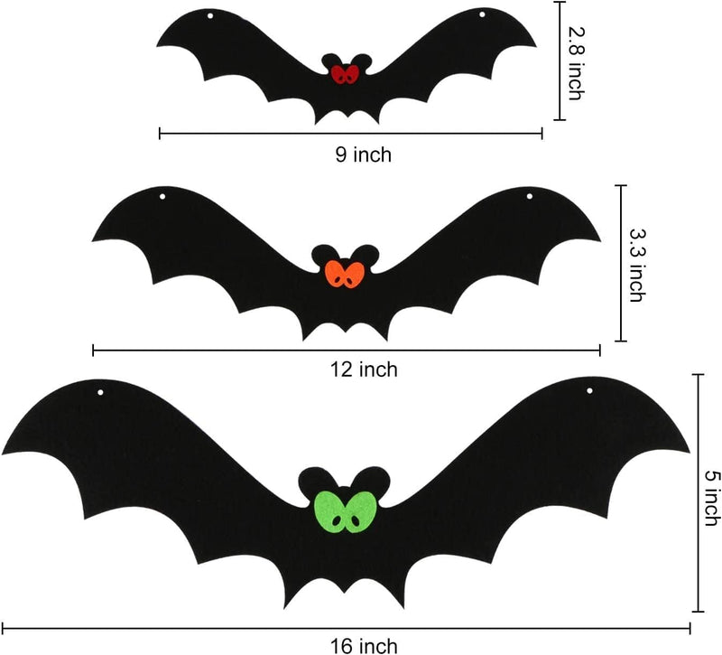 12 PCS Hanging Bats Halloween Decoration, Incrizma Fake Fabric Bat Decor Realistic Fake Halloween Bats Spooky Flying Bats Décor for Halloween Party Decoration (12 PCS Hanging Bats)