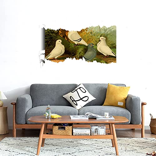 GADGETS WRAP Printed Wall Decal Sticker Scratched Paper Style Wall Decal (90cm x 50cm) - Pigeon