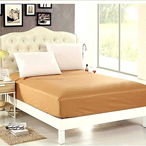 Jaipur Linen Twin Size Bed Microfibre Mattress Padding/Topper with Waterproof and DustProof Mattress Cover/Mattress Protector for 5 Star Hotel Feel- Beige-48 Inch X 75 Inch