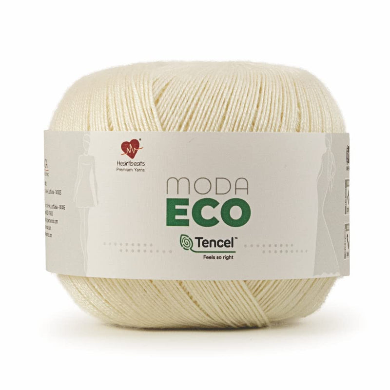 heartbeats Moda Eco, Tencel Lyocell Fingering Weight Crochet Yarn Oekotex Certified Class I, Shade No. Mod002