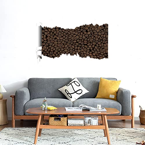 GADGETS WRAP Printed Wall Decal Sticker Scratched Paper Style Wall Decal (90cm x 50cm) - Coffee Beans Texture