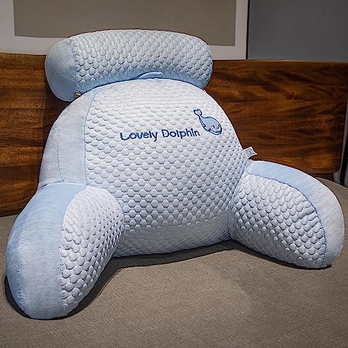 CLUB BOLLYWOOD® Lumbar Pillow Washable Embroidery Waist Rest Cushion for Bedroom Sofa Office Blue L | Home D?©cor | Pillows | Pillows | Pillows | 1 Plush Pillow