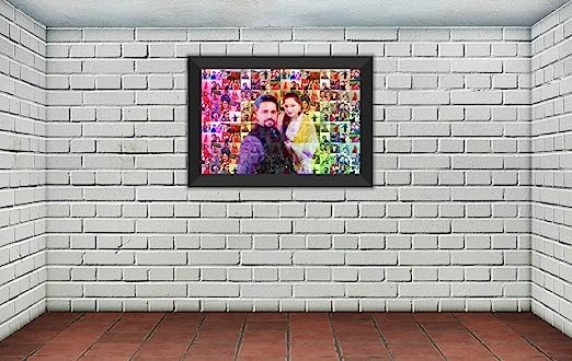 Rka UV Customised Premium Mosaic Photo Wooden Frame - Wall Mount Customizable(Mf-Frame-10x12 inch)