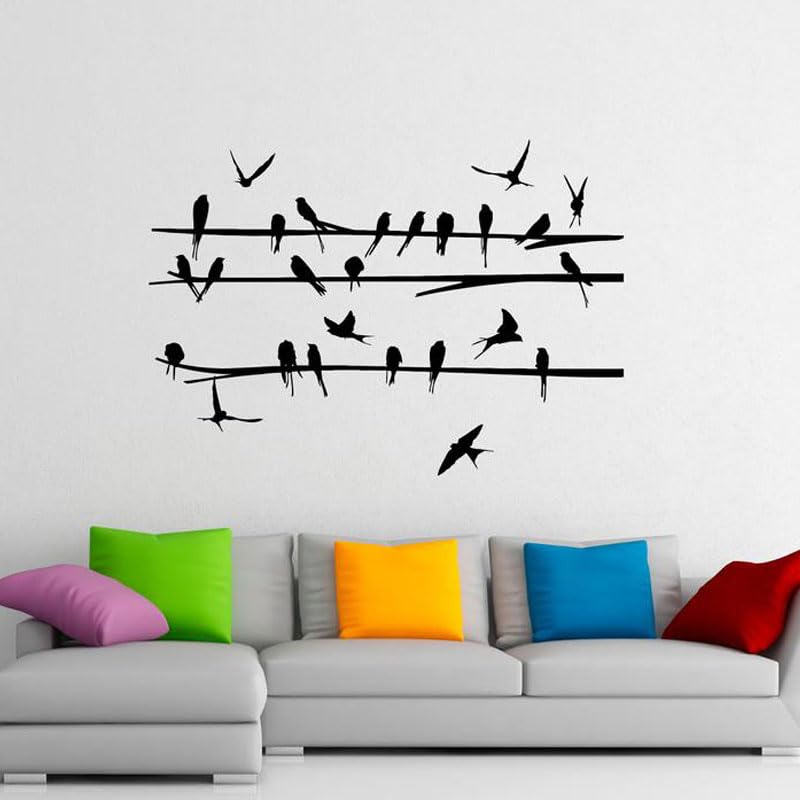 GADGETS WRAP Wall Decal Vinyl Sticker Bird on Branch for Office Home Wall Decoration