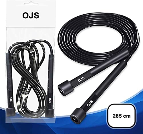 OJS Skipping Rope for Men and Women Jumping Rope With Adjustable Height Speed Skipping Rope for Exercise, Gym, Sports Fitness Adjustable Jump Rope (BLACK)