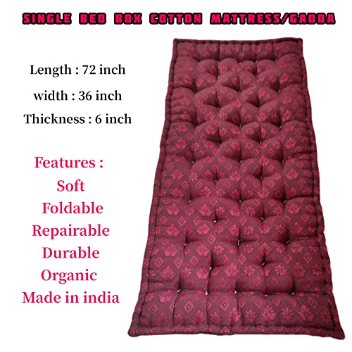 Cotton Mattress for Single Bed 3 x 6 feet gadda । Single Bed Cotton Mattress gadda । Foldable Cotton Mattress