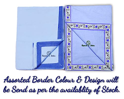 Gopesh e-Sales® Printed Border Single Bed AC Dohar || Pure Cotton Light-Weight Summer AC Blanket || गर्मी में ओढ़ने ने वाली चादरें|| (Pack of 1) Blue