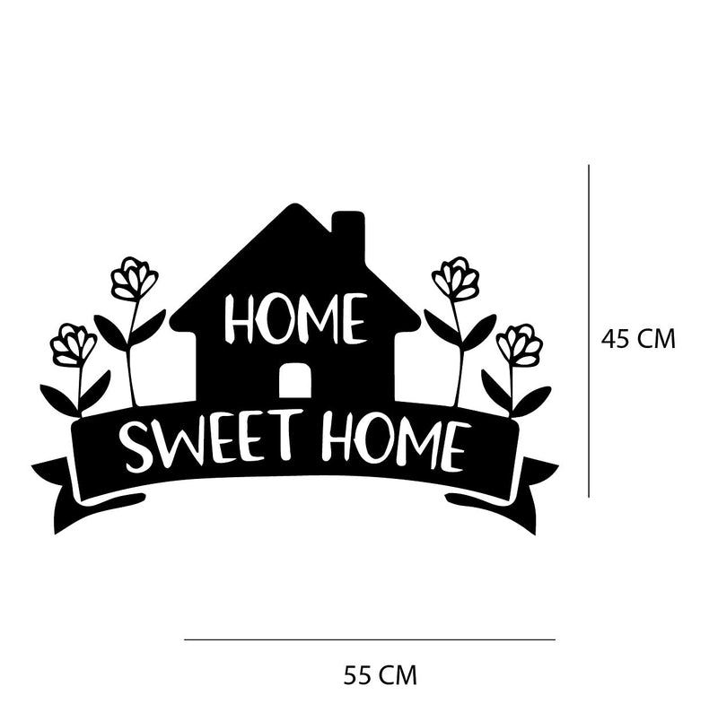 VVWV Home Sweet Home Quotes Door Stickers Vinyl Decals Wall Stickers Bedroom Living Room Kids Room Office Doors L X H 55 X 45 Cms