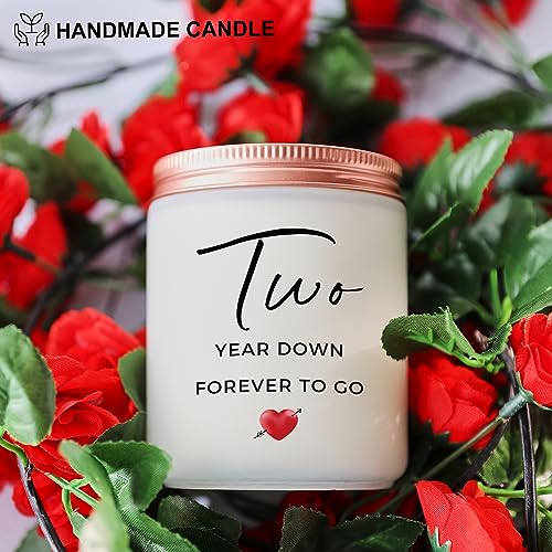 2 Years, 2th, 2st, Two Years, Second Anniversary Candles Gifts for Him Her Couple- Best Happy 2nd Wedding Cotton Anniversary Girlfriend Boyfriend Wife Husband Gifts