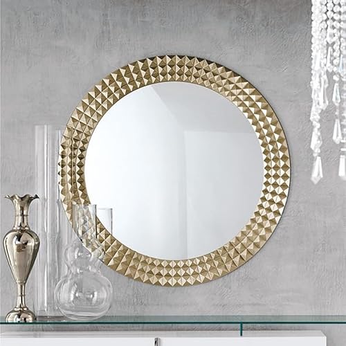 WILDWOOD Wood Wall Mirror Frame/Wall Hanging/Wall Floating/for Room/Hall/Bathroom Home/Decor Living Room/Set of 2/Golden (24x24 Inch)(Golden)