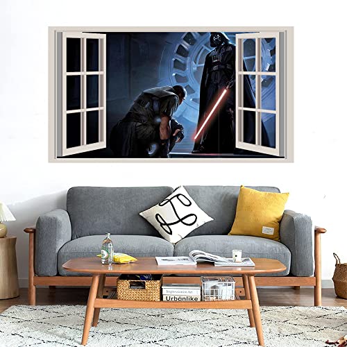 GADGETS WRAP Printed Wall Decal Sticker Fake Window Style Decal (90cm x 50cm) - Kylo Master