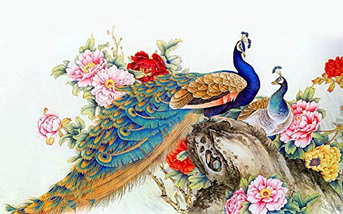 Royal Peacock Self Adhesive VinylWaterproof Decorative Wall Stickers for Hall, Bedroom, Kitchen and Furniture