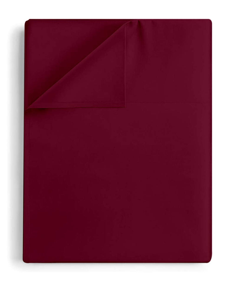 Trend Bedding Mart 1PC Solid Flat Sheet Smooth Touch Hotel Quality 100% Egyptian Cotton Perfectly Fit for Oversize and Extra Height Bed Solid 600 Thread Count (California King, Burgundy)