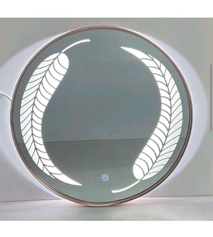 Bango Trading Company - Spark Glass Round LED Sensor Mirror | LED Mirror (Size :12x12 Inch) (Style 1)