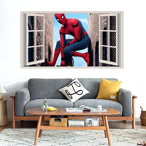 GADGETS WRAP Printed Wall Decal Sticker Fake Window Style Decal (90cm x 50cm) - Spider Man Far from Home Comics