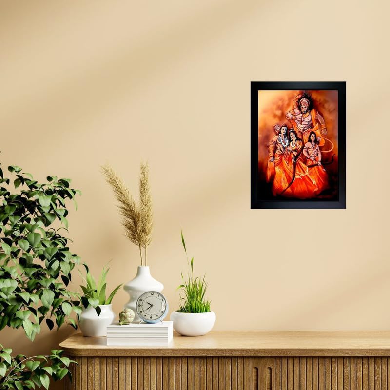 Great More Lord Hanuman Ji Hanumanji Jai Bajrangbali Wall Painting Framed Home Decor Office Pooja Room Living Room Photo Frame Birthday Gift Wall Frame-19-8x10 inch