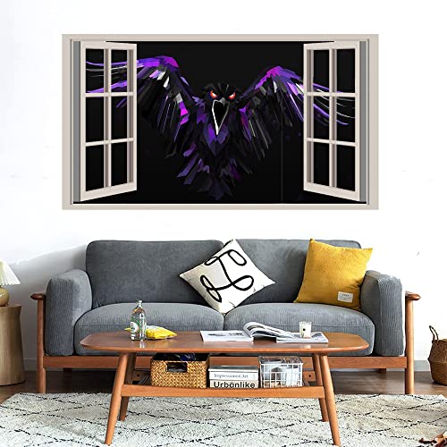 GADGETS WRAP Printed Wall Decal Sticker Fake Window Style Decal (90cm x 50cm) - Purple Eagle