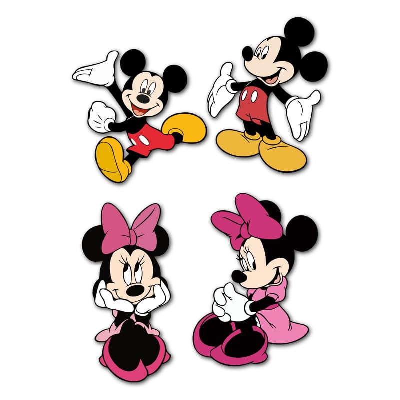 SAF Micky Mouse Cartoon Theme Set of 4 MDF Wooden Fridge and Door Magnets |Home Decor Item | Kitchen Decor Item | FM-4p-11