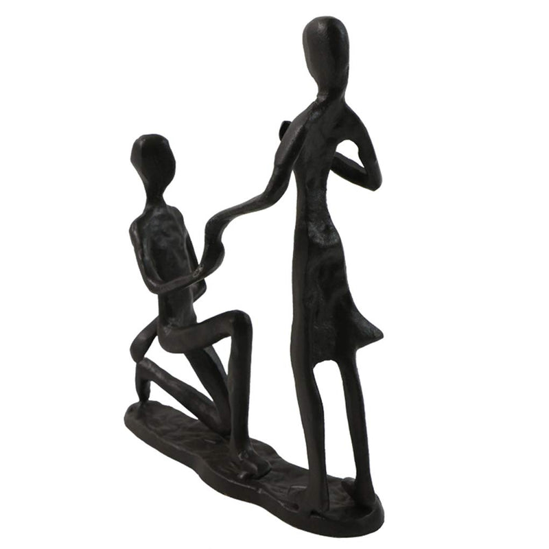 Briskfeel Passionate Propose Marriage Sculpture Art Iron Statue Romantic Metal Ornament Couple Figurine Home and Office Decor (A6 Propose)