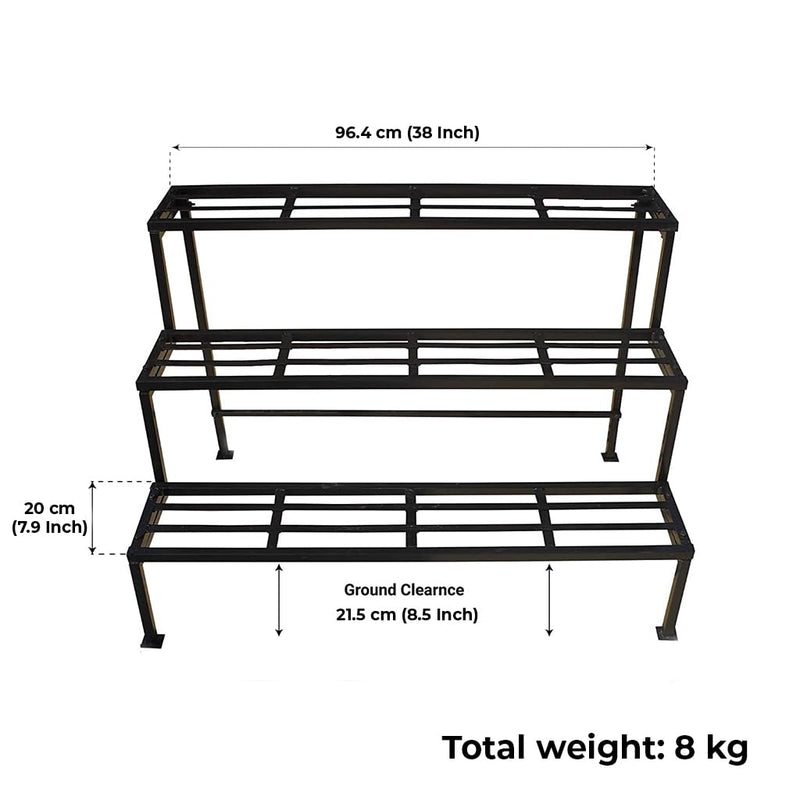 TrustBasket 3 Step Stand for Multiple Plants and Pots Stand, Indoor Shelf Holder Rack, Gardening Stand,indoor outdoor (Black) Premium Strong Durable Flower Pot Stand | Gamla Stand