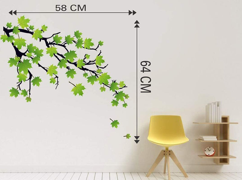 Meet Cute Green Leaf Tree Sticker | Wall Sticker for Living Room/Bedroom/Office and All Decorative Stickers