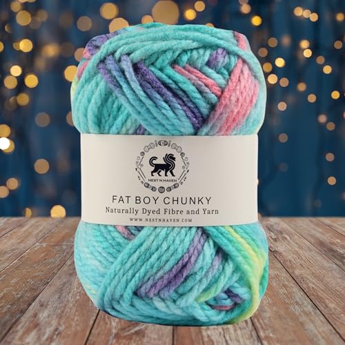 NESTNHAVEN, Fat BOY Chunky Motu Thick Hand Knitting/Crochet Wool Yarn, 6 mm Thickness, Pack of 1 (1 Ball / 100 Grams), Multicoloured (BBCH013)