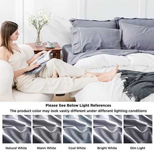 Bedsure Satin Sheets - Grey Satin Sheets Full for Hair and Skin, Gifts for Women