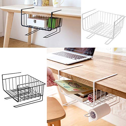 Styleys Iron Multifunctional Kitchen Under Cabinet Shelf Basket Wire Rack Organizer Storage with Tissue Holder, (S11088, Black 1 Pc)