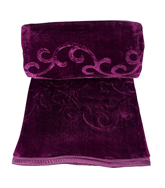 HELGA Super Soft and Warm Light Weight Double Bed Mink Blankets for Mild-Winter (Wine)