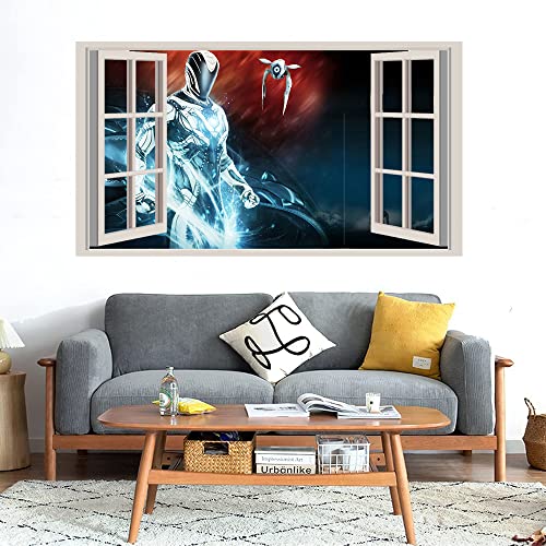 GADGETS WRAP Printed Wall Decal Sticker Fake Window Style Decal (90cm x 50cm) - Silver Iron Man