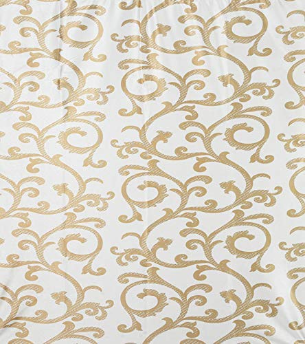 MIL Furnishings Polyresin Abstract Grommet Curtain (4 X 7 Feet, Golden) - Pack of 2, Blackout