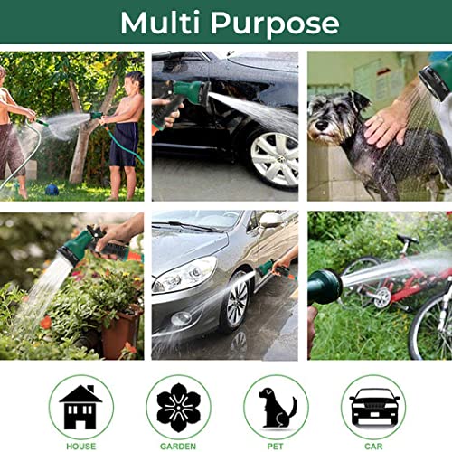 TrustBasket Premium PVC Braided Hose Pipe (10 Meter) | Pipe for garden with 7 Pattern Sprayer Gun & 3 clamps (1/2 inch pipe)- Easy to Connect for Home Gardening, lawn, Car Wash