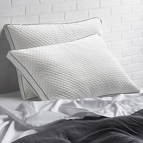 PostureX Luxury Quilted American Fabric Microfiber Pillow for Comfortable Sleep & Posture (Pack of 2, Cream) 18x28 Large