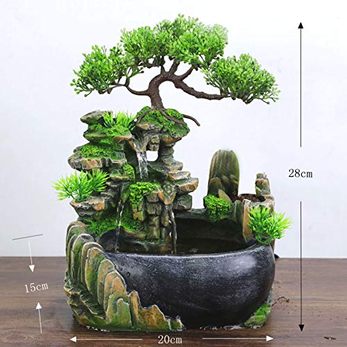 CALANDIS Desk Fountain Rockery Flowing Water Fountains with Light Ornament No Mist