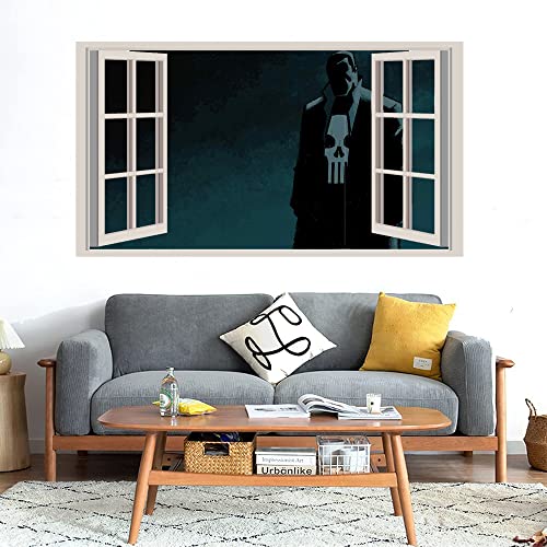 GADGETS WRAP Printed Wall Decal Sticker Fake Window Style Decal (90cm x 50cm) - The Punish