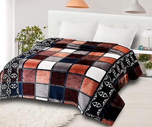 ELSTONE HOME Woolen Warm Winter Bedsheets for Double Bed. Size :- 230 x 250 cms or 90"X100" inches Attractive Designs