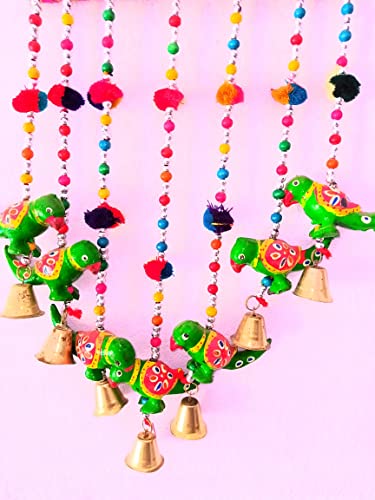 Surya Art Gallery Wind Chime Door Hanging mensan Parrot line Set of1pc