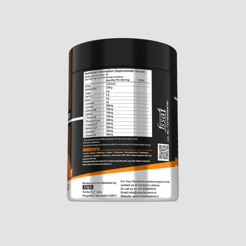 EAA (ESSENTIAL AMINO) + GLUTAMINE – 30 SERVINGS ORANGE