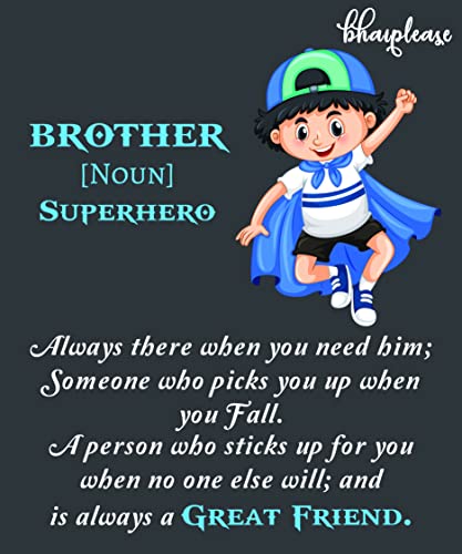 Bhai Please Pyara Bhai Wooden Rakhi with Brother is Superhero Fridge Magnet (Gift Combo for Bhai / Bhaiya) | Set of 1 pc Rakhi with Roli- Chawal and Fridge Magnet | With Raksha Bandhan Greetings