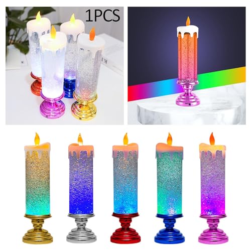 CALANDIS® Led Christmas Candle Led Flameless Candle Light for Xmas Halloween Christmas Gold | 1 Led Electronic Candle