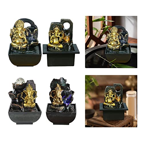 CALANDIS® Ganesha Statues Indoor Tabletop Fountain Collectibles Decorative Gift 14Cmx13.5Cmx18Cm | 1 Ganesha Statues Indoor Water Fountain