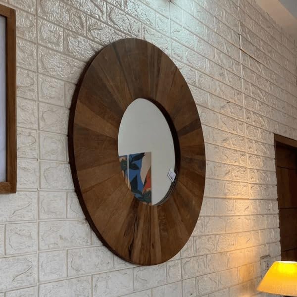 Urbanfry Homes Diana Round Wooden Mirror