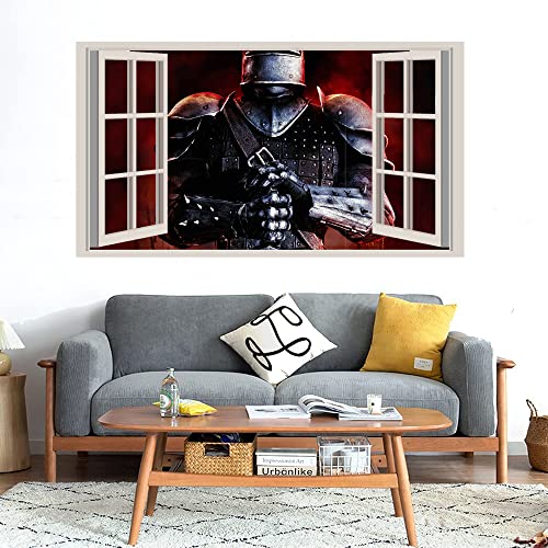 GADGETS WRAP Printed Wall Decal Sticker Fake Window Style Decal (90cm x 50cm) - Warrior Ends