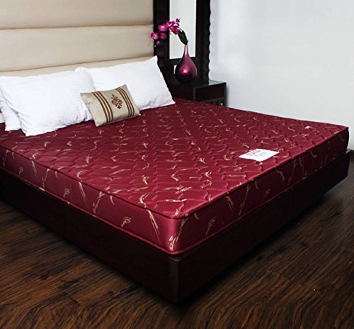 Coirfit Twin DLX Double Zone Sleeping 5' Inch Queen Size High Resilience (HR) Foam Mattress (75 x 60 x 5, Maroon)