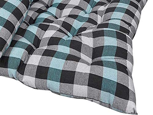 H B MSALA Single Bed Cotton Filled Quilt Mattress Gadda Soft & Reversible (4 x 6 ft) Blue and Black with Pillow