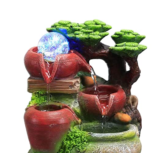 ATORSE® Tabletop Fountain Waterfall W/Led Light Ornament for Spa Outdoor/Indoor B