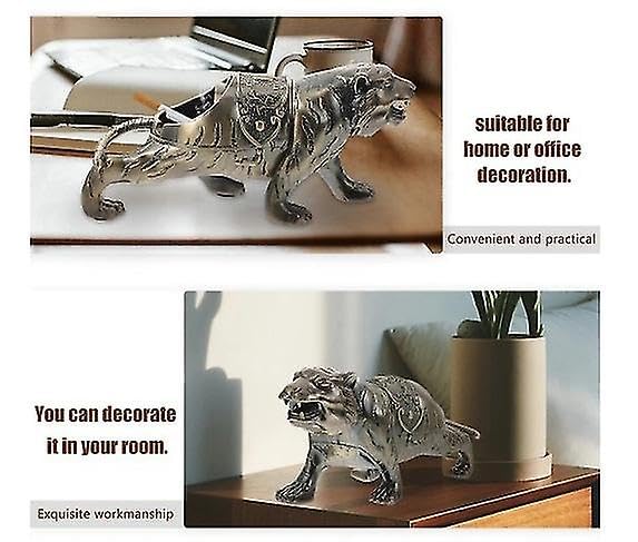 XieXie Creative Ashtray, Anti Fly ash Tiger Style Ashtray with lid Home Living Room Office Decoration Ornaments (golden)