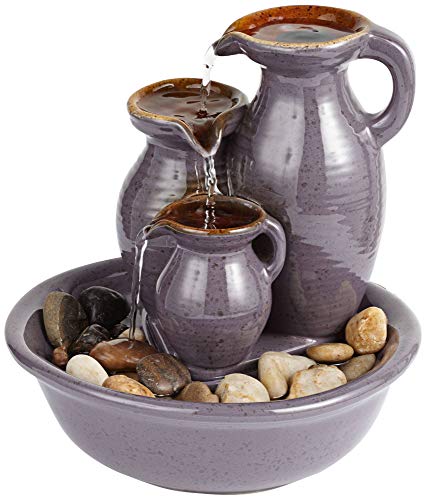 Triple Jug Indoor-Outdoor Tabletop Fountain by John Timberland