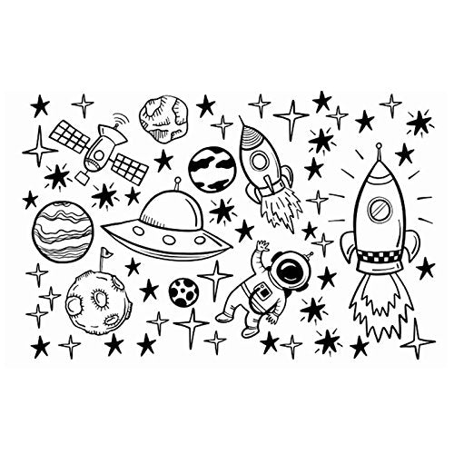 Gadgets wrap Rocket Ship Astronaut Wall Decal for Home, Office