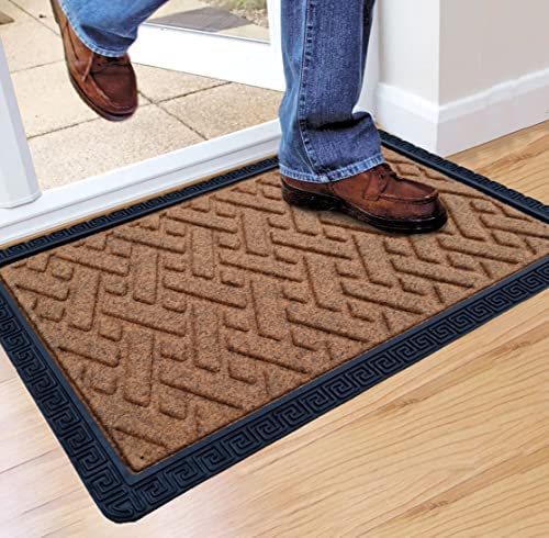 MEGA CART HOME Polypropylene Anti-Skid Rubber Door Mat, Rectangular, Dark Brown, 60 Centimeters, 40 Centimeters